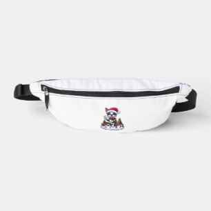 Peace Hand Boston Terrier Christmas Lights Womens Bum Bags