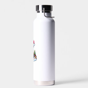 Peace Hand Boston Terrier Christmas Lights Womens  Water Bottle