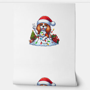 Peace Hand Cavalier King Charles Spaniel Christmas Wallpaper