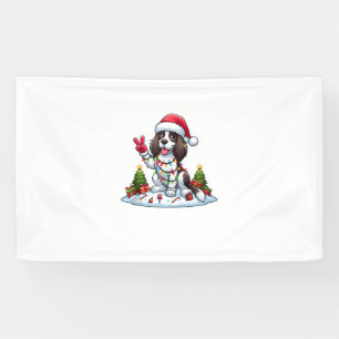 Peace Hand English Springer Spaniel Christmas Dog Banner
