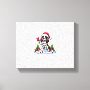 Peace Hand English Springer Spaniel Christmas Dog Canvas Print