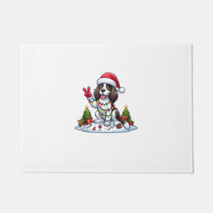 Peace Hand English Springer Spaniel Christmas Dog Doormat