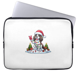 Peace Hand English Springer Spaniel Christmas Dog Laptop Sleeve