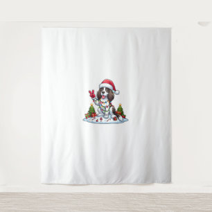 Peace Hand English Springer Spaniel Christmas Dog Tapestry
