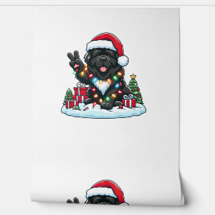 Peace Hand Newfoundland Dog Christmas Lights Women Wallpaper