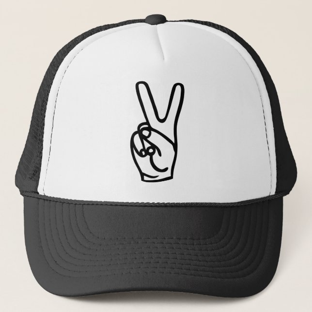 peace hand - no war trucker hat (Front)
