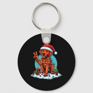 Peace Hand Rhodesian Ridgeback Christmas Lights Wo Key Ring