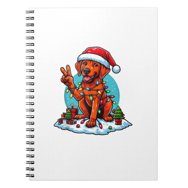 Peace Hand Rhodesian Ridgeback Christmas Lights Wo Notebook (Front)