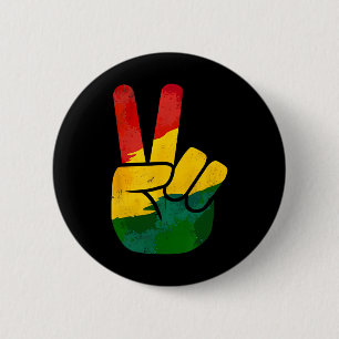 Peace Hand Sign Juneteenth Day Black Pride Men Wom 6 Cm Round Badge