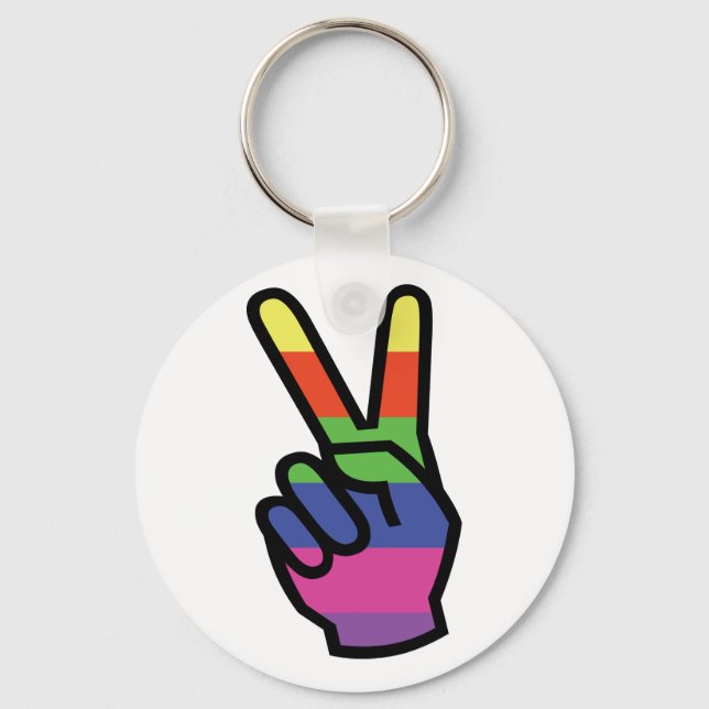 Peace hand sign key ring (Front)