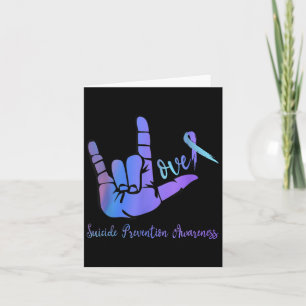 Peace Hand Sign Love Ribbon Suicide Prevention Awa Card