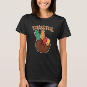 Peace Hand Sign Thankful Turkey Thanksgiving for C T-Shirt