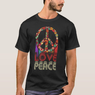 Peace Hand Tie Dye Finger Freedom Hippie Flower Ch T-Shirt