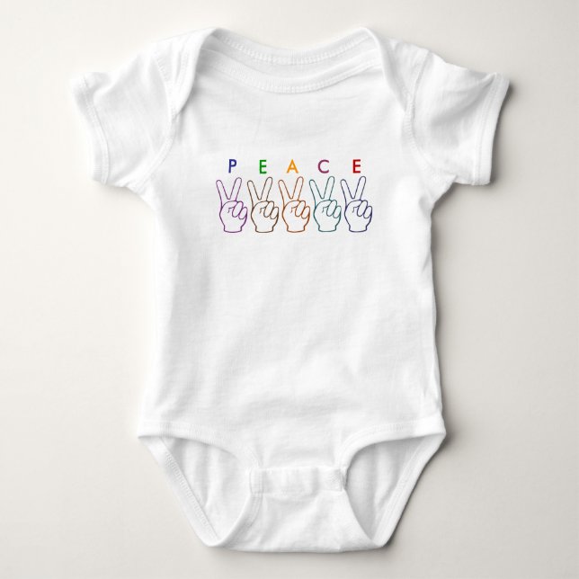 Peace Hands Baby Bodysuit (Front)