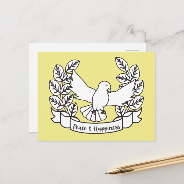 PEACE & HAPPINESS POSTCARD (Front/Back In Situ)