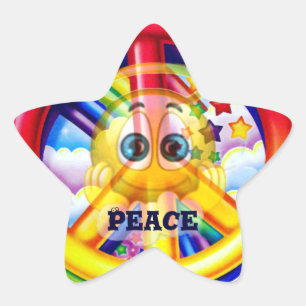 Peace & Happiness_ Star Sticker
