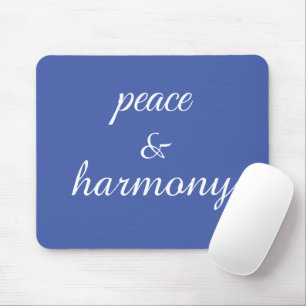 Peace & Harmony in Blue & White Mouse Mat
