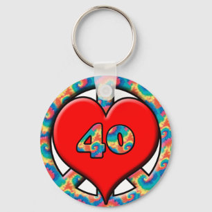 Peace, Heart, 40 Key Ring