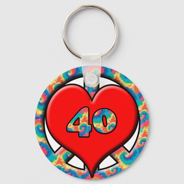 Peace, Heart, 40 Key Ring (Front)