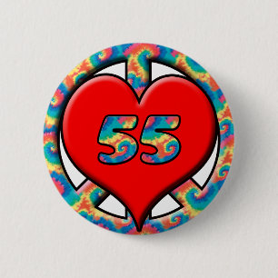 Peace, Heart, 55 6 Cm Round Badge