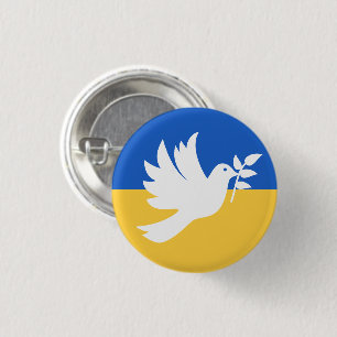 Peace Heart Love I Stand With Ukraine button