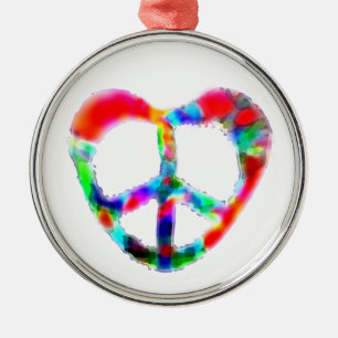 Peace Heart Metal Tree Decoration