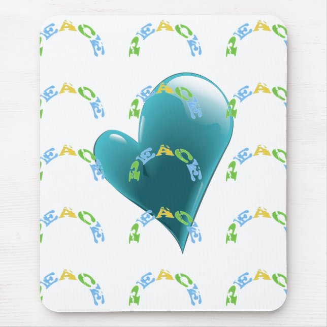 peace heart mouse mat (Front)