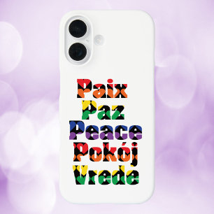 Peace Heart Pattern Rainbow iPhone 16 Case