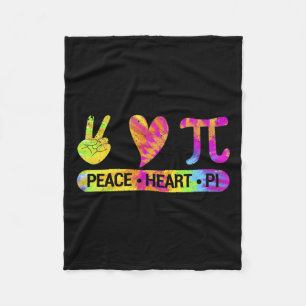 Peace Heart Pi Day Tie Dye Mathematics Science Mat Fleece Blanket