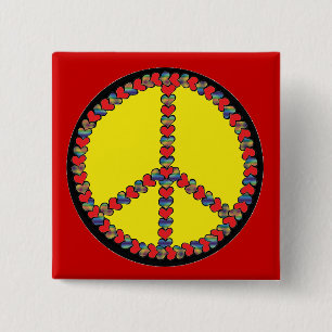 Peace Heart Square button