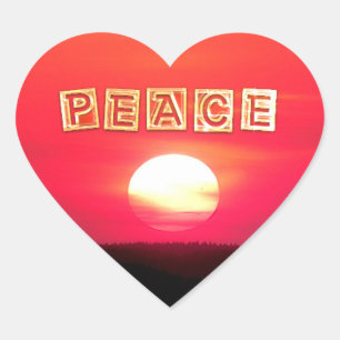 Peace Heart Sticker