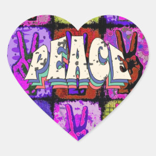 Peace Heart Sticker