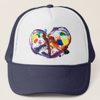 peace heart trucker hat