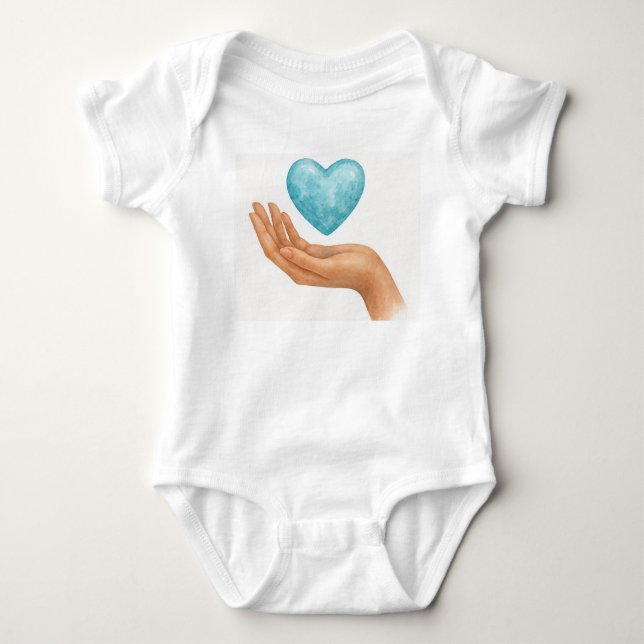 Peace Held in Hand Baby Bodysuit (Front)