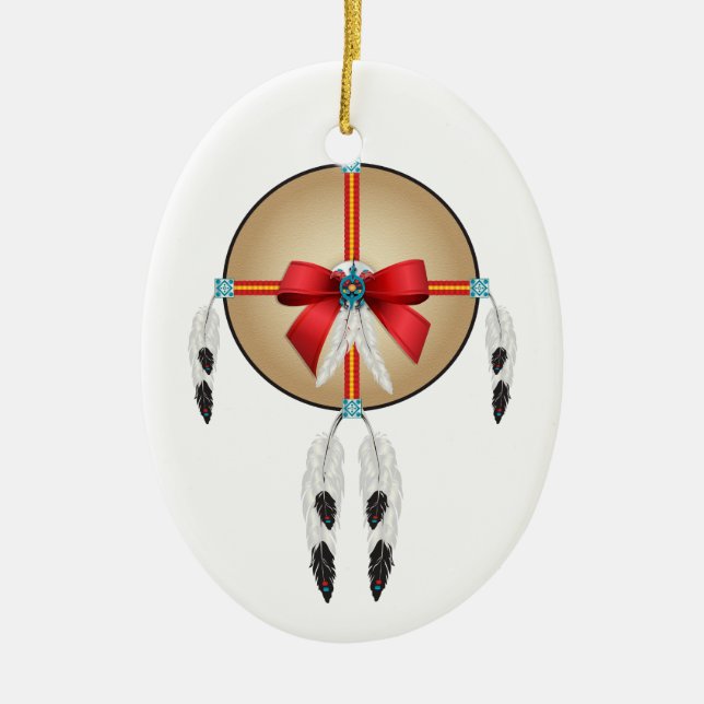 Peace Here on Earth, Ojibwe Ceramic Tree Decoration (Front)