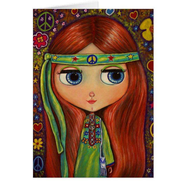 Peace Hippie Doll Card (Front)