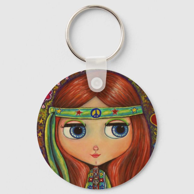 Peace Hippie Doll Keychain (Front)
