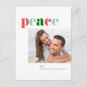 Peace Holiday ADD YOUR FAMILY PHOTO Postcard