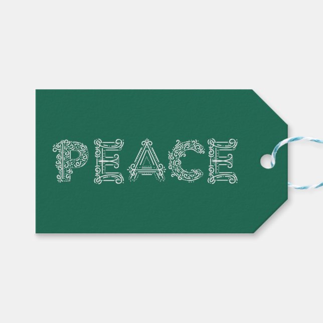 Peace Holiday Gift Tag (Front (Horizontal))