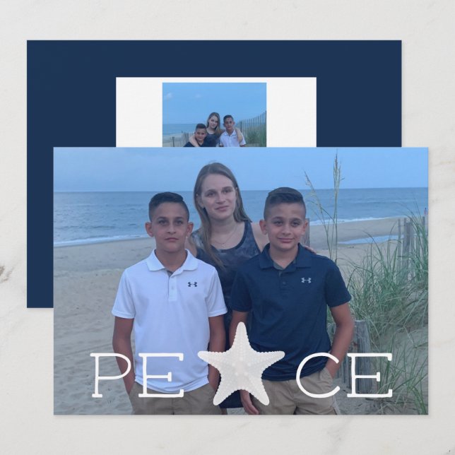Peace Holiday Photo Christmas Card (Front/Back)