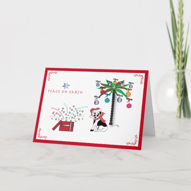 Peace, Holiday Season's Whimsical Greeting Card (Front)