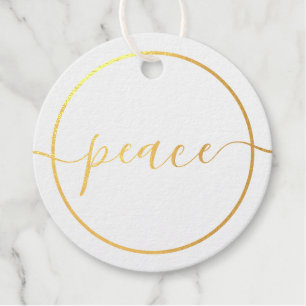 Peace Holiday Snowflake Background Personalised Favour Tags