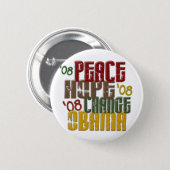 Peace Hope Change Obama 1 6 Cm Round Badge (Front & Back)
