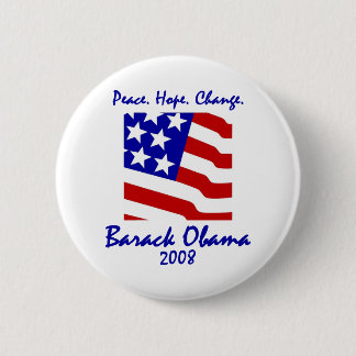 Peace, Hope, Change Obama Buttons