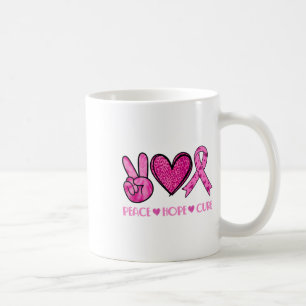 Peace Hope Cure Breast Cancer Awareness Family Sup Coffee Mug