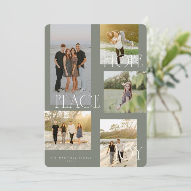 Peace Hope Joy Christmas Card (Standing Front)