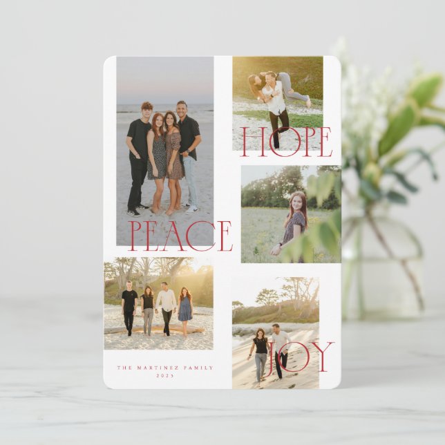 Peace Hope Joy Christmas Card (Standing Front)