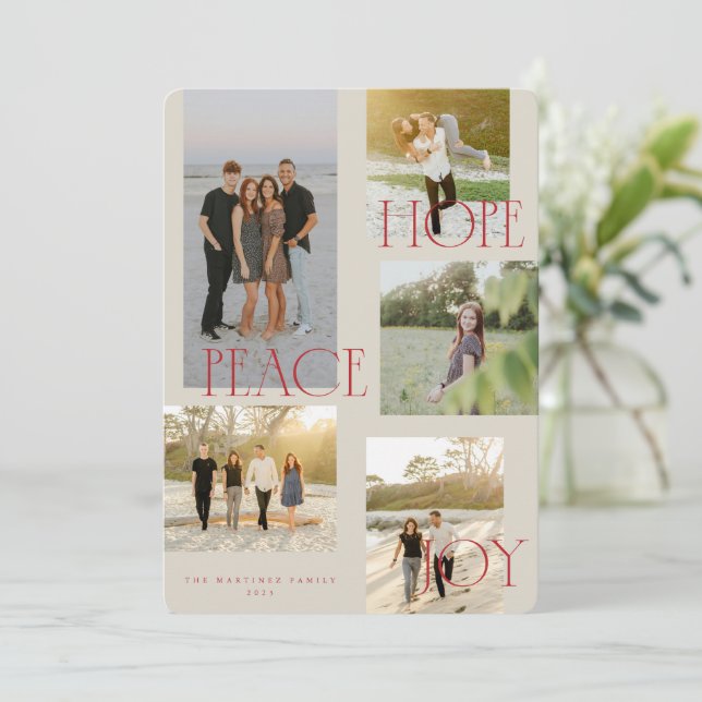 Peace Hope Joy Christmas Card (Standing Front)