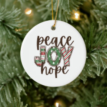 Peace Hope Joy Christmas Ornament Gift Idea