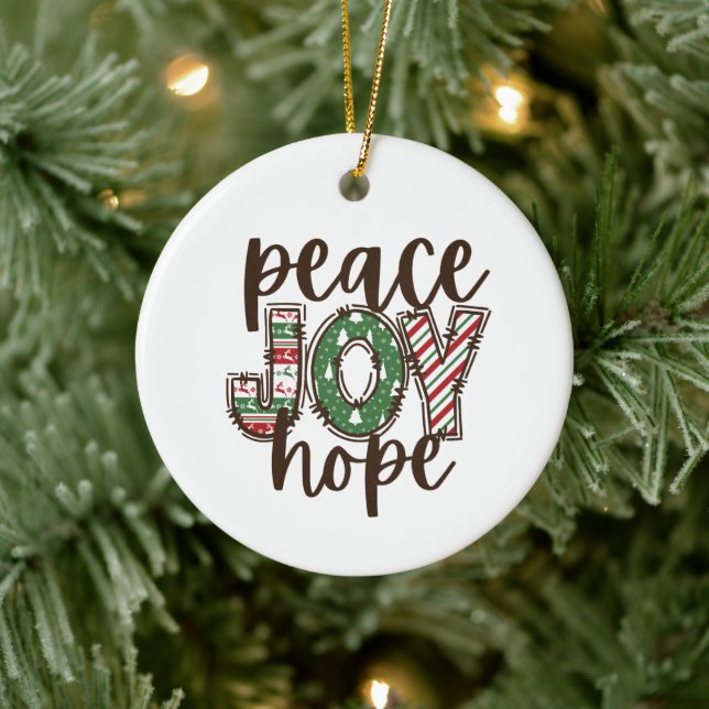 Peace Hope Joy Christmas Ornament Gift Idea (Tree)